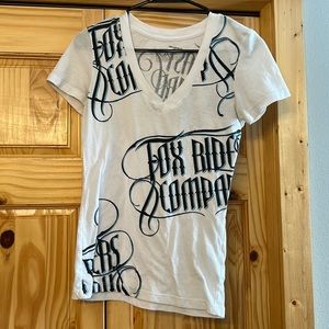 Fox v neck t shirt, size XS
